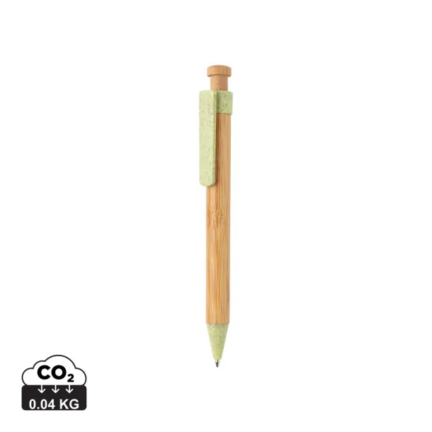  Bamboo pen with wheatstraw clip - XD Collection Green 