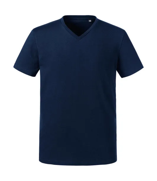  Men's Pure Organic V-Neck Tee - Russell Pure Organic French Navy