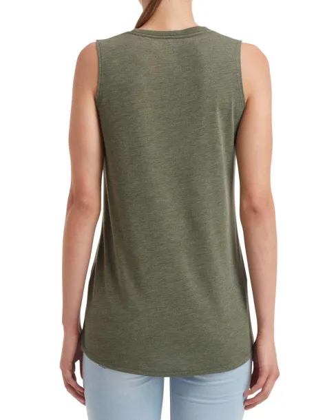  WOMEN'S FREEDOM SLEEVELESS TEE - Anvil Moss