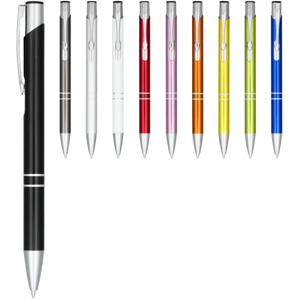 Moneta anodized aluminium click ballpoint pen Solid black