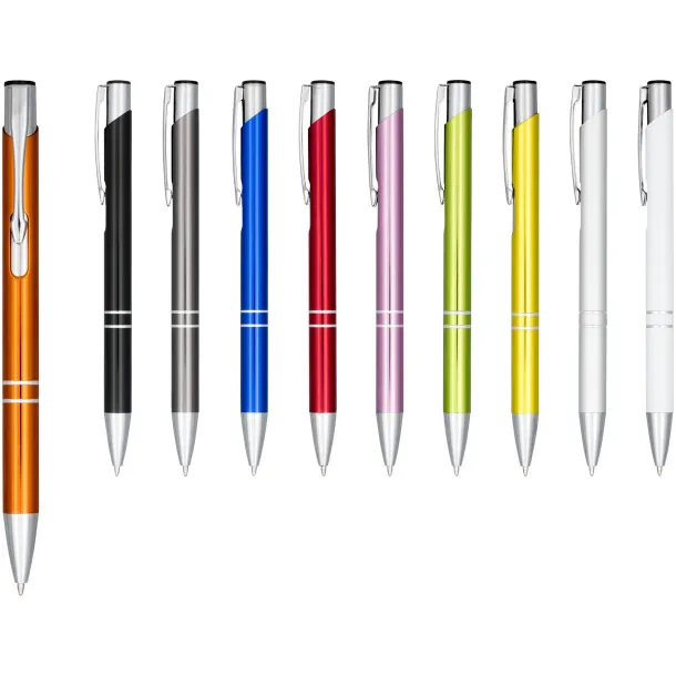 Moneta anodized aluminium click ballpoint pen Solid black