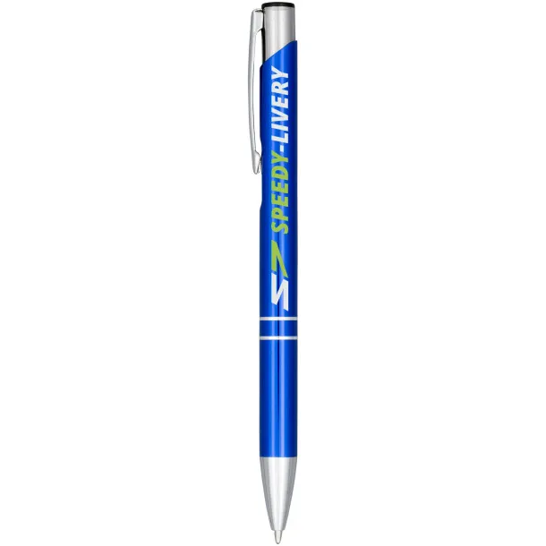 Moneta anodized aluminium click ballpoint pen - Unbranded Blue