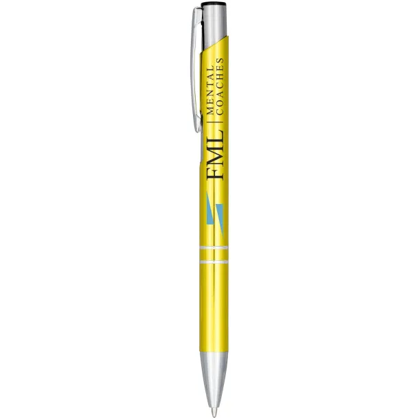 Moneta anodized aluminium click ballpoint pen - Unbranded Yellow