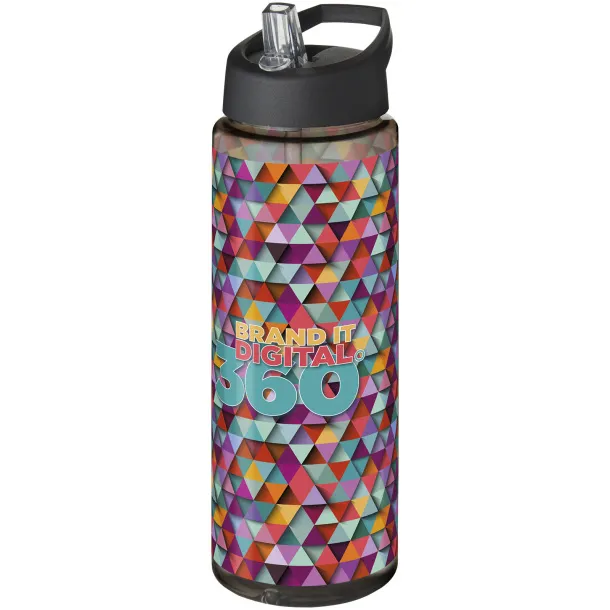 H2O Vibe 850 ml spout lid sport bottle Charcoal Solid black