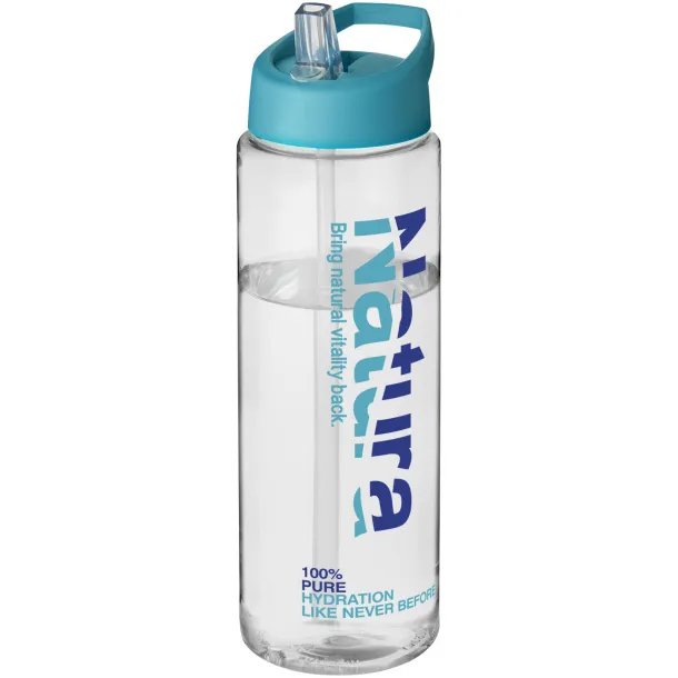 H2O Vibe 850 ml spout lid sport bottle - Unbranded White Aqua blue