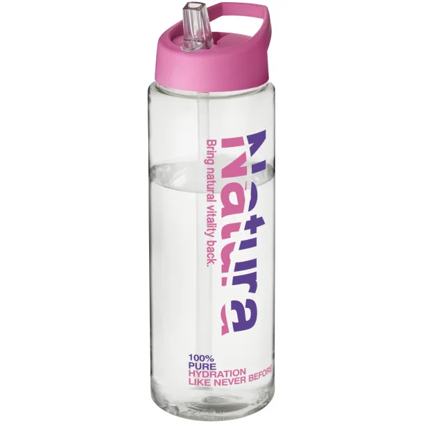 H2O Vibe 850 ml spout lid sport bottle - Unbranded White Transparent pink