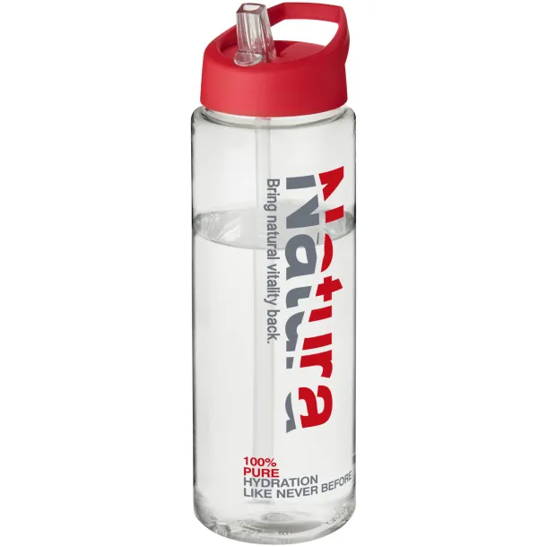 H2O Vibe 850 ml spout lid sport bottle - Unbranded White Red