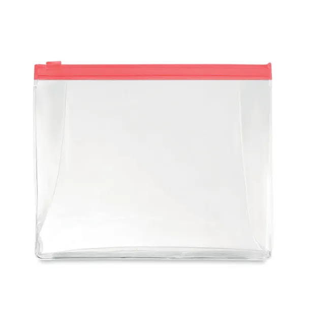 COSMOBAG Cosmetic pouch with zipper transparent red