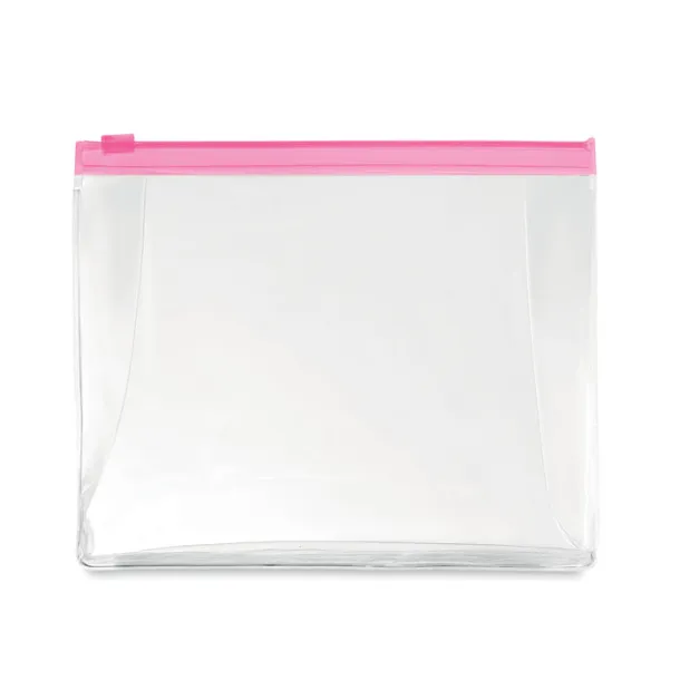 COSMOBAG Cosmetic pouch with zipper transparent fuchsia