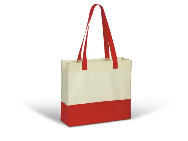 BARBARA duo color non woven shopping bag - BRUNO Red