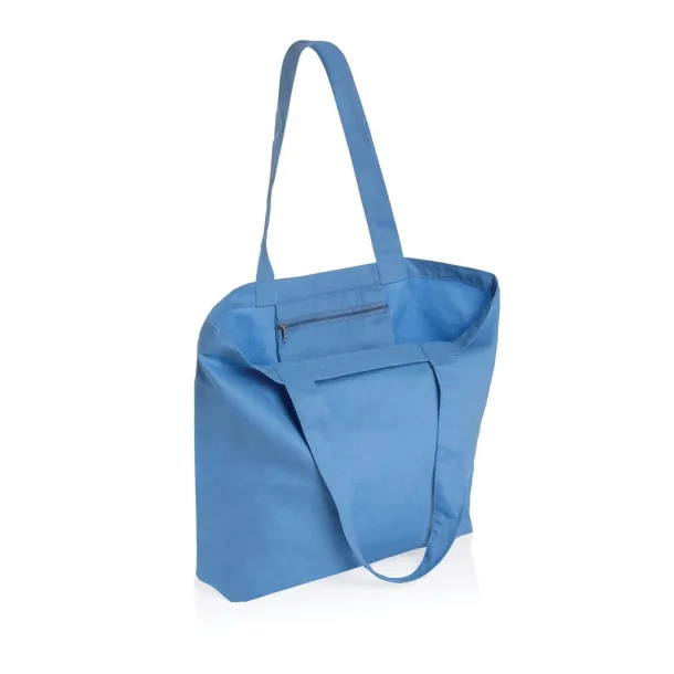  Impact AWARE™ recycled canvas shopper w/pocket 240 gsm - XD Collection blue 