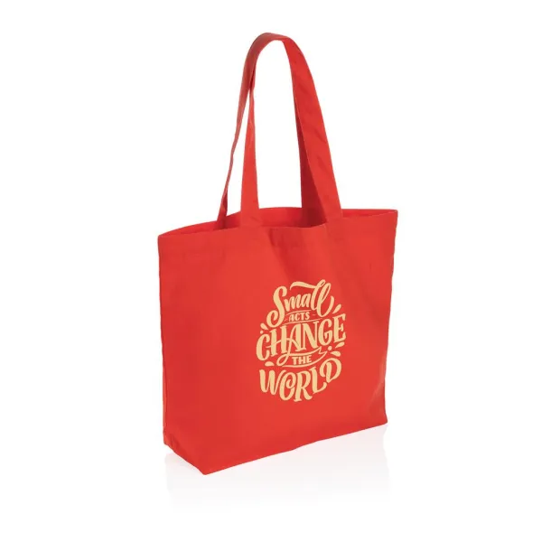  Impact AWARE™ recycled canvas shopper w/pocket 240 gsm - XD Collection Red 