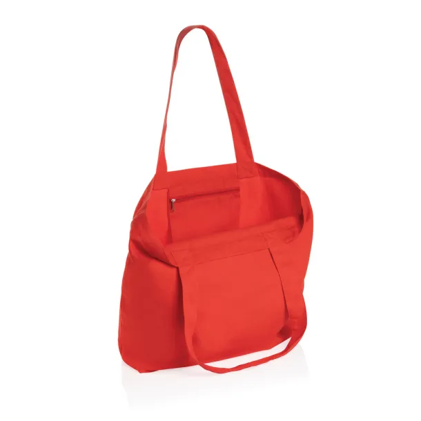  Impact AWARE™ recycled canvas shopper w/pocket 240 gsm - XD Collection Red 