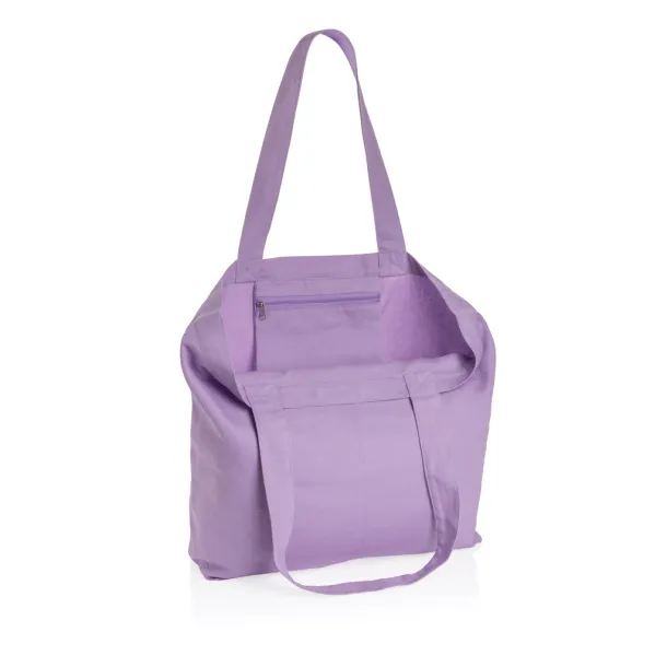  Impact AWARE™ recycled canvas shopper w/pocket 240 gsm - XD Collection purple 