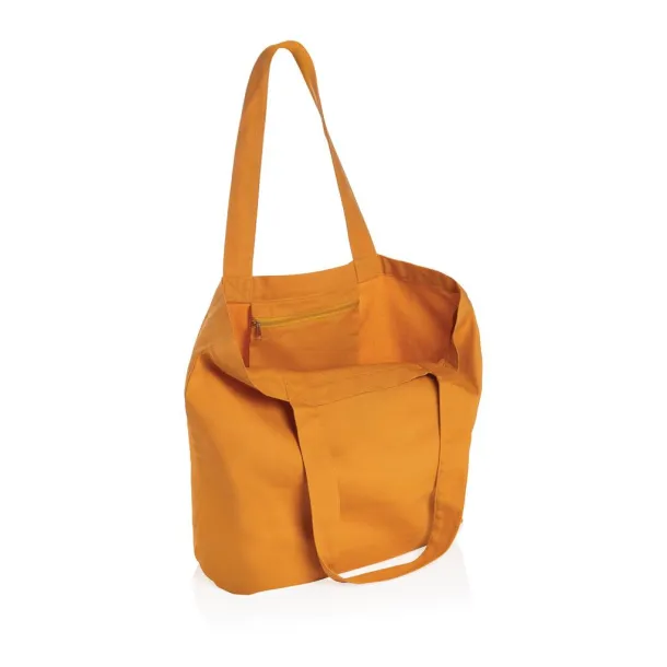  Impact AWARE™ recycled canvas shopper w/pocket 240 gsm - XD Collection sundial orange 