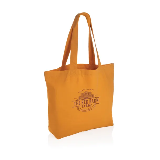 Impact AWARE™ recycled canvas shopper w/pocket 240 gsm - XD Collection sundial orange 