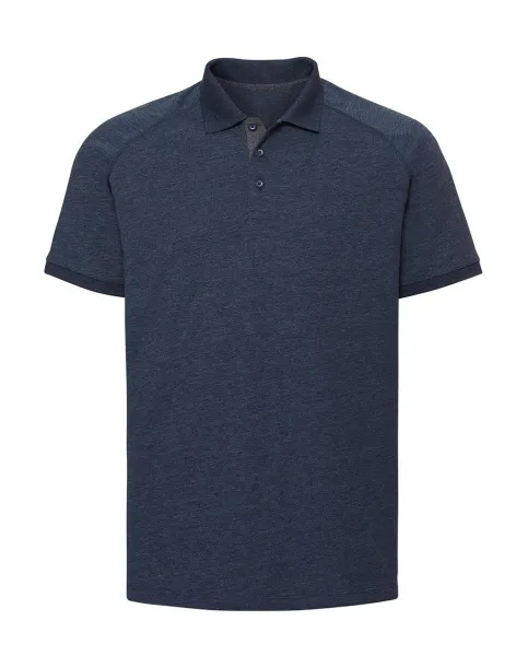  Men's HD Raglan Polo - Russell  Bright Navy Marl