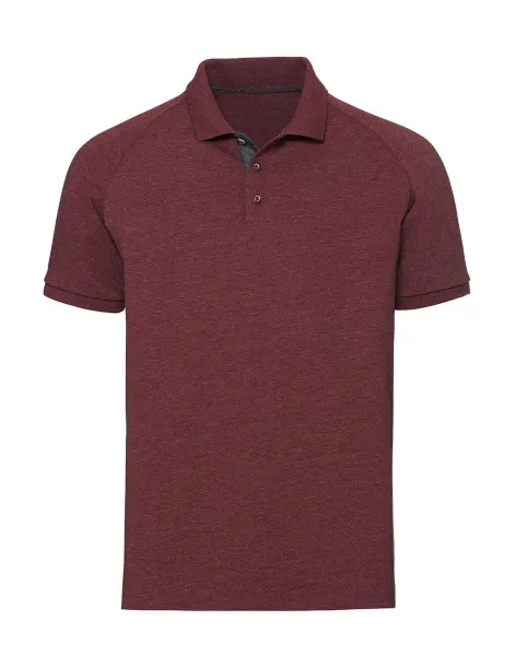  Muška raglan polo majica, 185 g/m² - Russell  Maroon Marl