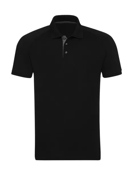  Muška raglan polo majica, 185 g/m² - Russell  Crna