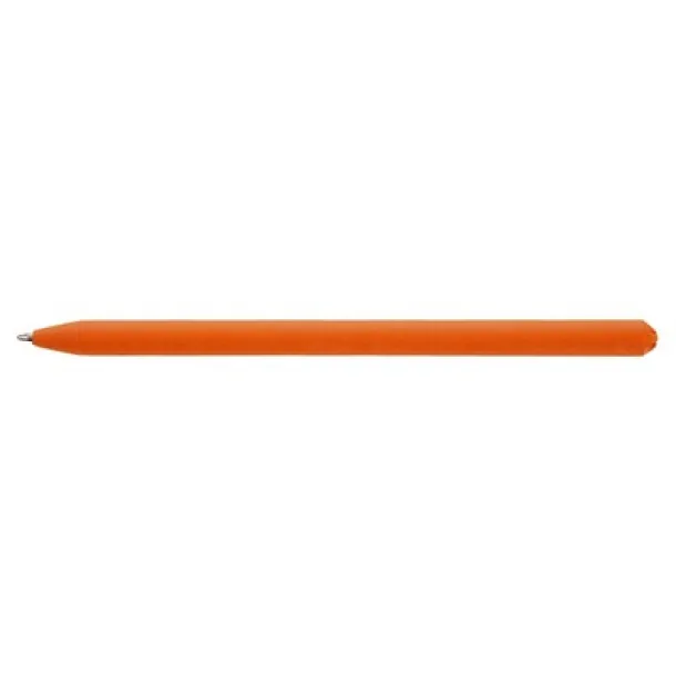  Ball pen made of rolled paper with cap orange