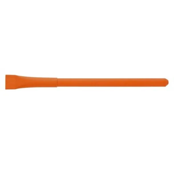  Ball pen made of rolled paper with cap orange