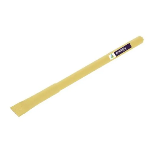  Ball pen made of rolled paper with cap yellow