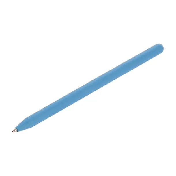  Ball pen made of rolled paper with cap blue