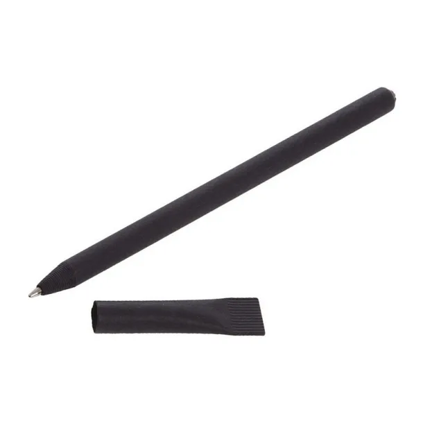  Ball pen made of rolled paper with cap black