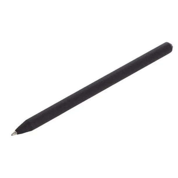  Ball pen made of rolled paper with cap Crna