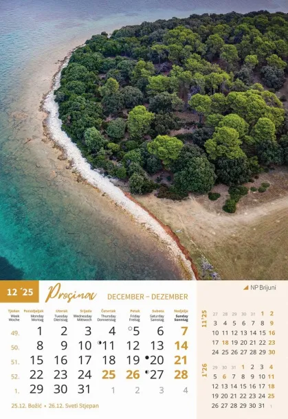  "NACIONALNI PARKOVI HRVATSKE" color kalendar Color