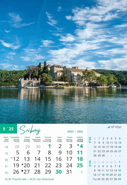  "NACIONALNI PARKOVI HRVATSKE" color kalendar Color