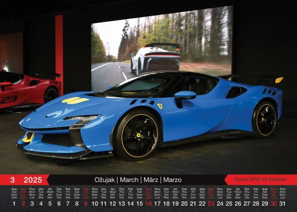  "AUTOMOBILI" color calendar Color