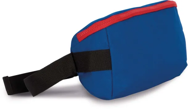  SADDLEBAG WITH MODERN FASTENING IN CONTRASTING COLOURS - Kimood Royal blue Paprika Red