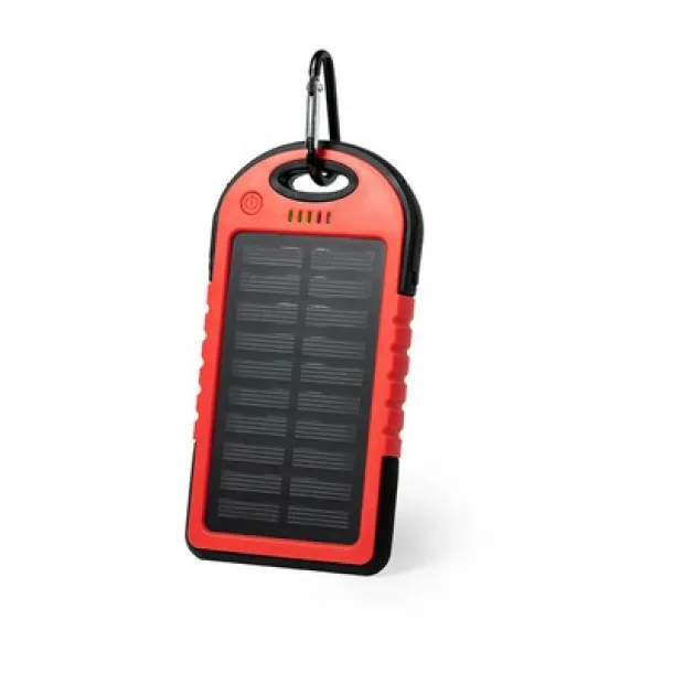  Water resistant power bank 4000 mAh, solar charger red