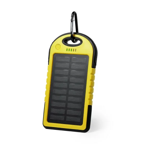  Water resistant power bank 4000 mAh, solar charger yellow