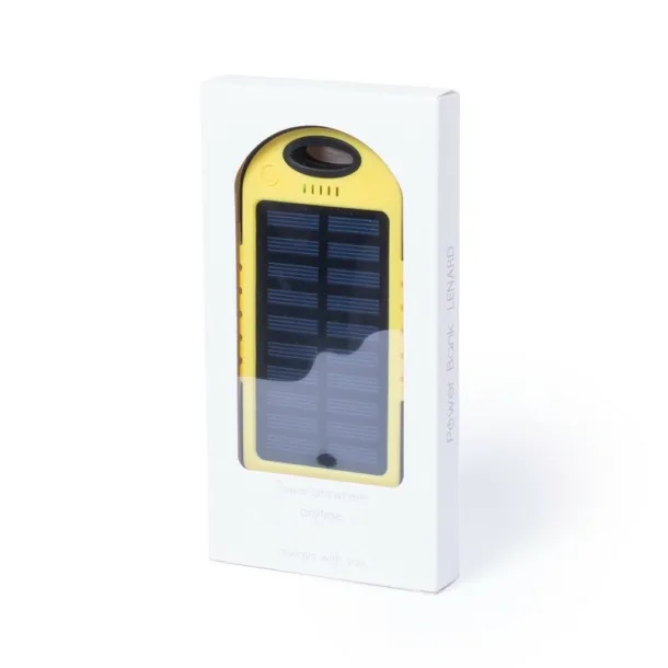  Water resistant power bank 4000 mAh, solar charger yellow