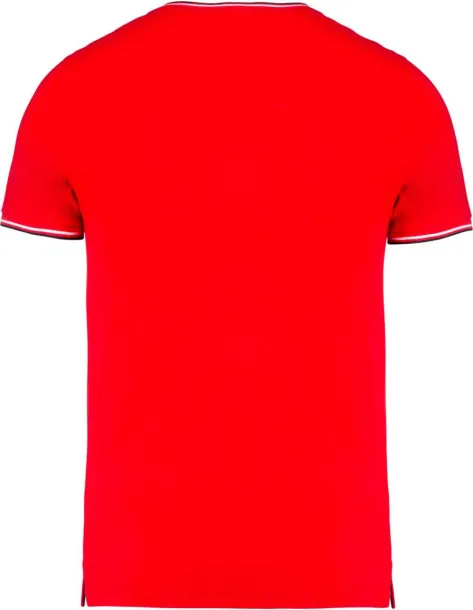  MEN'S PIQUÉ KNIT V-NECK T-SHIRT - 170 g/m² - Kariban Red Navy