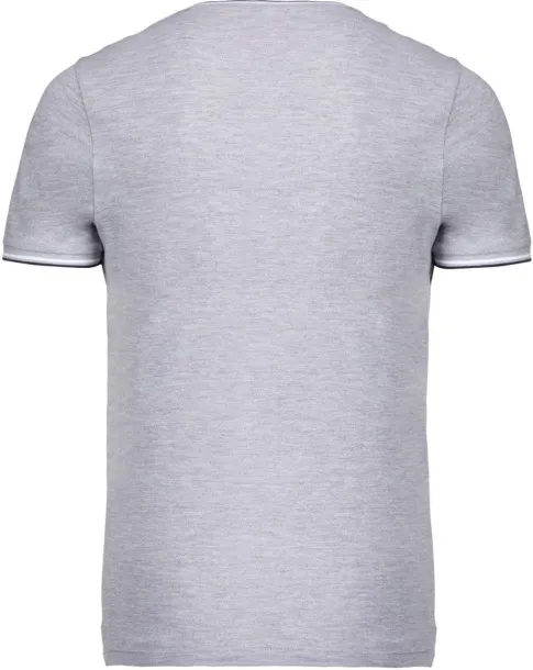  MEN'S PIQUÉ KNIT V-NECK T-SHIRT - 170 g/m² - Kariban Oxford Grey Navy