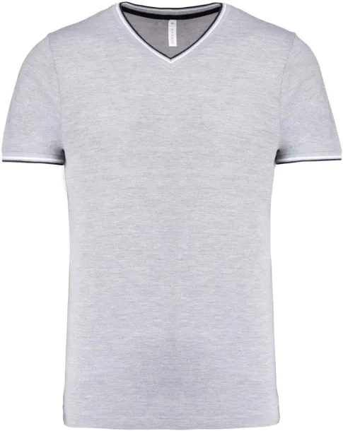  MEN'S PIQUÉ KNIT V-NECK T-SHIRT - 170 g/m² - Kariban Oxford Grey Navy