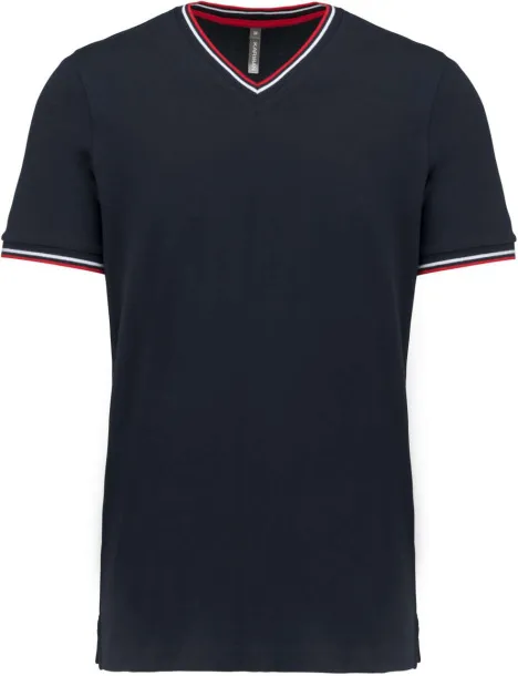  MEN'S PIQUÉ KNIT V-NECK T-SHIRT - 170 g/m² - Kariban Navy Red