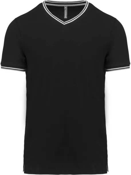  MEN'S PIQUÉ KNIT V-NECK T-SHIRT - 170 g/m² - Kariban Black Light Grey