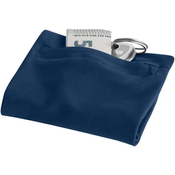 Squat wristband with zippered pocket - Bullet Navy