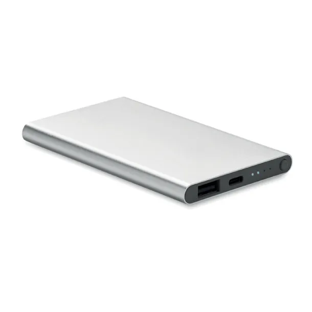 POWERFLAT C Prijenosna baterija tipa C, 4 000 mAh Mat srebrna