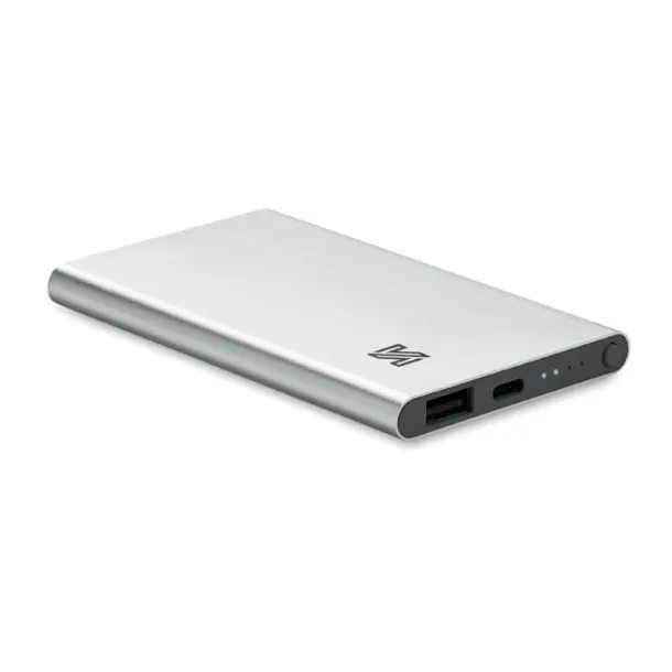 POWERFLAT C Prijenosna baterija tipa C, 4 000 mAh Mat srebrna
