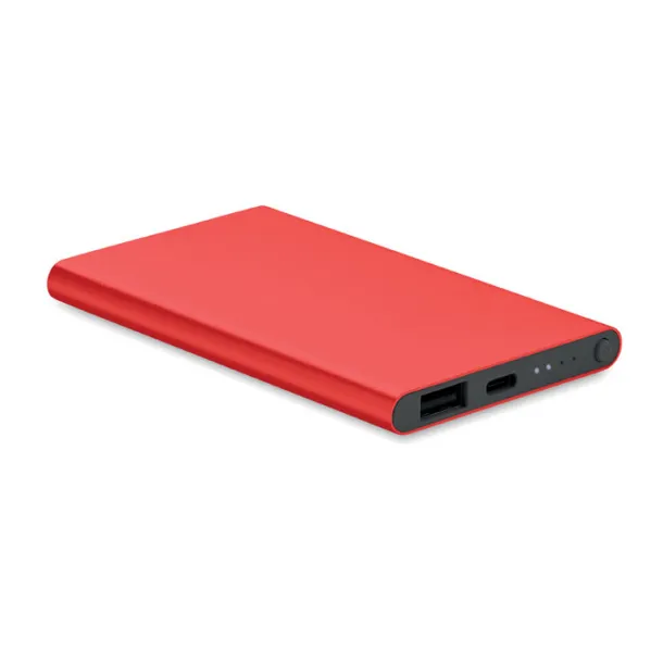 POWERFLAT C Prijenosna baterija tipa C, 4 000 mAh Crvena