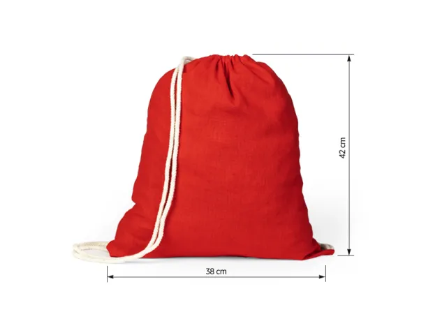 MELON COLOR 105 Pamučni ruksak s vezicama, 105 g/m2 - BRUNO Crvena
