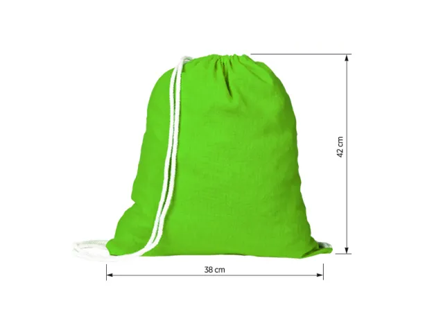 MELON COLOR 105 Pamučni ruksak s vezicama, 105 g/m2 - BRUNO Kivi