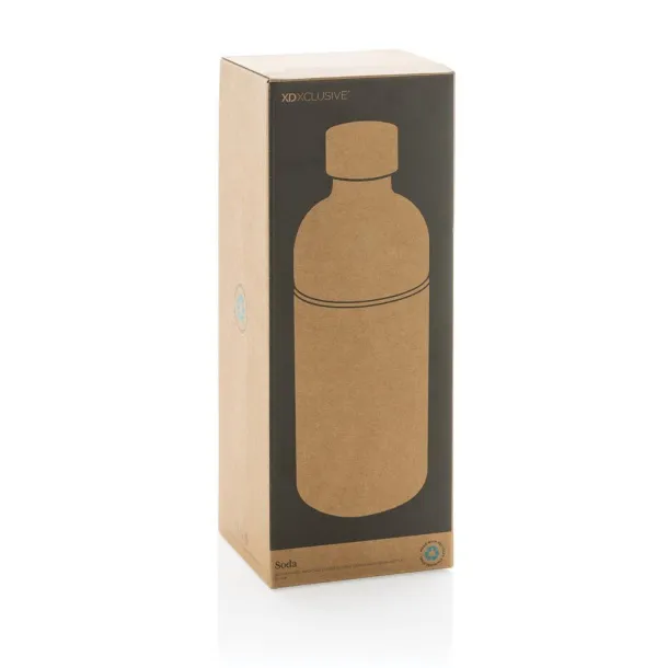  Soda boca za gazirana pića od RCS certificiranog re-čelika, 800ml - XD Xclusive Crna
