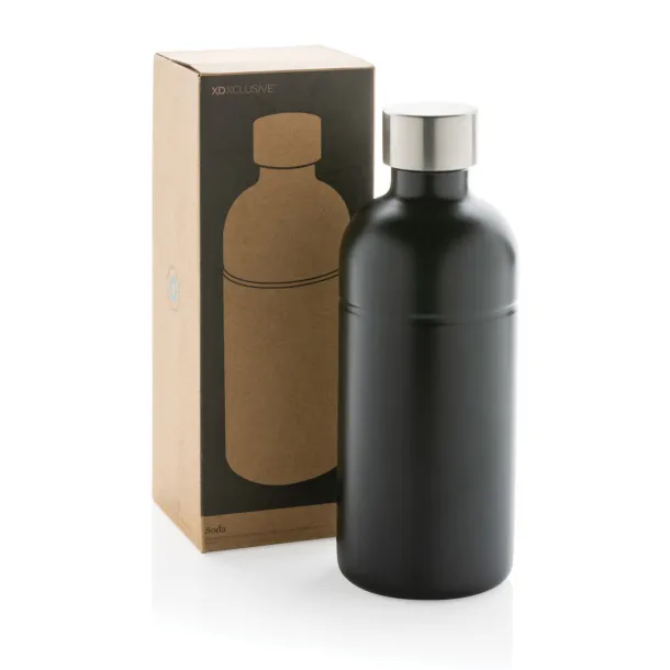  Soda boca za gazirana pića od RCS certificiranog re-čelika, 800ml - XD Xclusive Crna