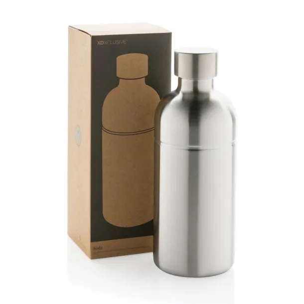  Soda boca za gazirana pića od RCS certificiranog re-čelika, 800ml - XD Xclusive Srebrna